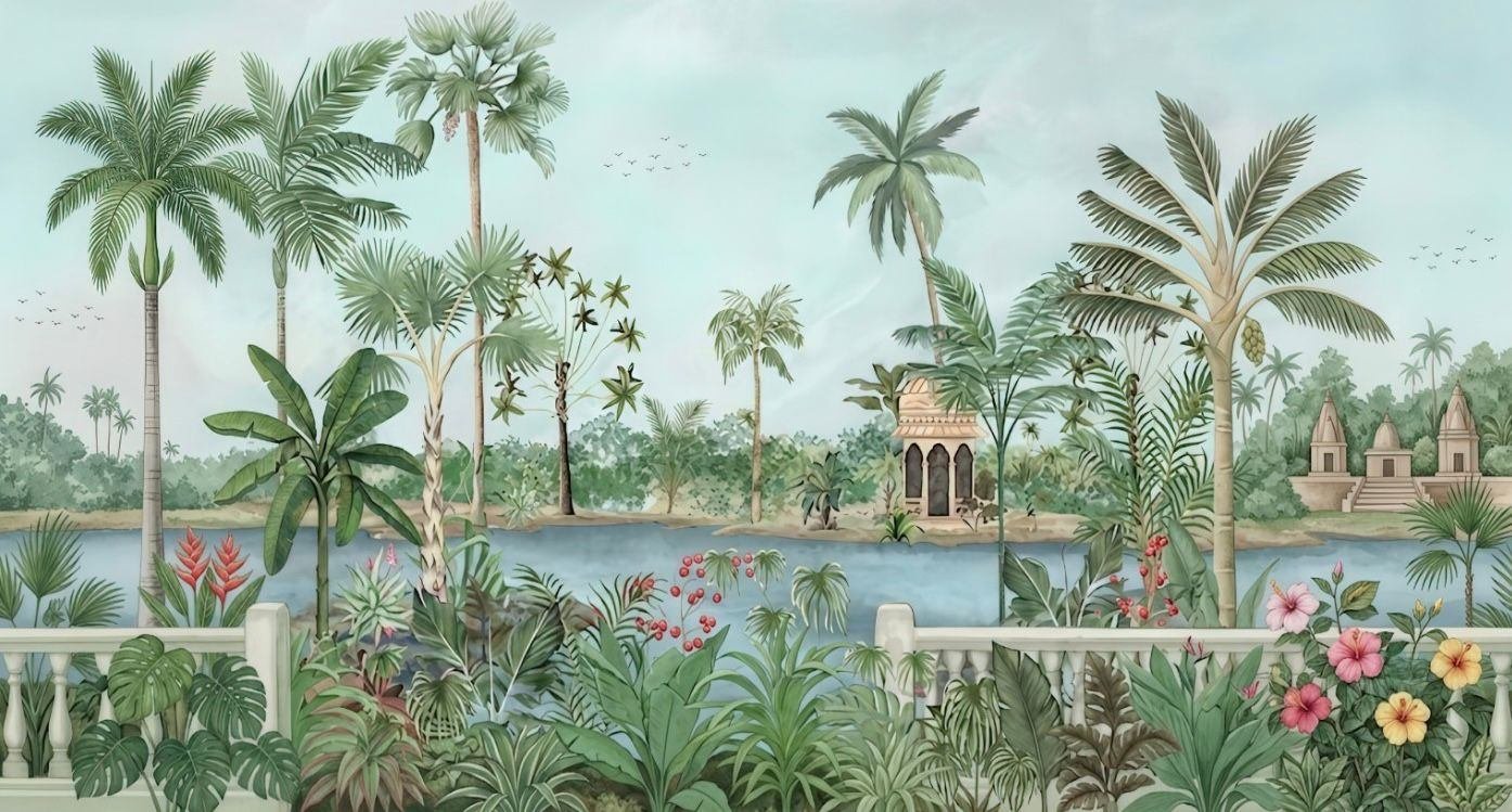 Palm kids wallpaper mural for wall